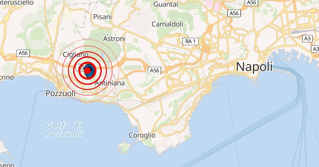 Forte terremoto ai Campi Flegrei all’alba: paura tra Napoli e area flegrea, scuole chiuse